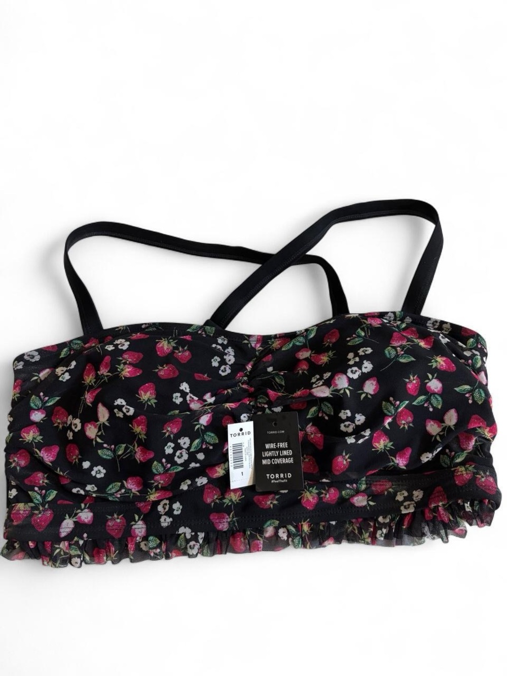 Torrid Black Floral Bralette - Wire-Free Lightly Lined